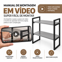 Ver imagem 7 de Aparador Industrial Buffet Mesa Prateleira Cantinho do Cafe 80x90 Luxo Sala Bufet Preto e Cinza