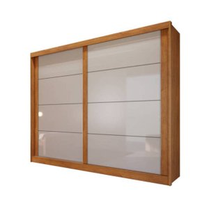 Guarda-roupa Solteiro Portas de Correr 4 Gavetas - Viena-nature/off - Bianchi Móveis