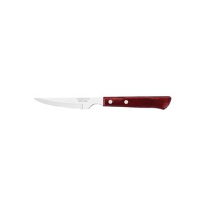 Faca para Churrasco Tramontina 4" em Aço Inox e Cabo em Madeira Polywood Vermelho Tramontina