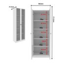 Ver imagem 3 de Kit 2 Cristaleiras Multiuso com 4 Portas de Vidro e 8 Prateleiras Branco