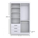 Ver imagem 5 de Guarda-Roupa Modulado Solteiro 4 Portas e 3 Gavetas Cancun Yescasa Branco
