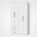 Ver imagem 1 de Guarda-Roupa Modulado Solteiro 4 Portas e 3 Gavetas Cancun Yescasa Branco
