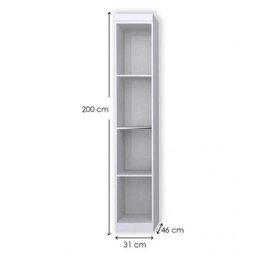 Guarda-Roupa Modulado 1 Porta Cancun Yescasa Branco - 4 Guarda-Roupa Modulado 1 Porta Cancun Yescasa Branco - 4
