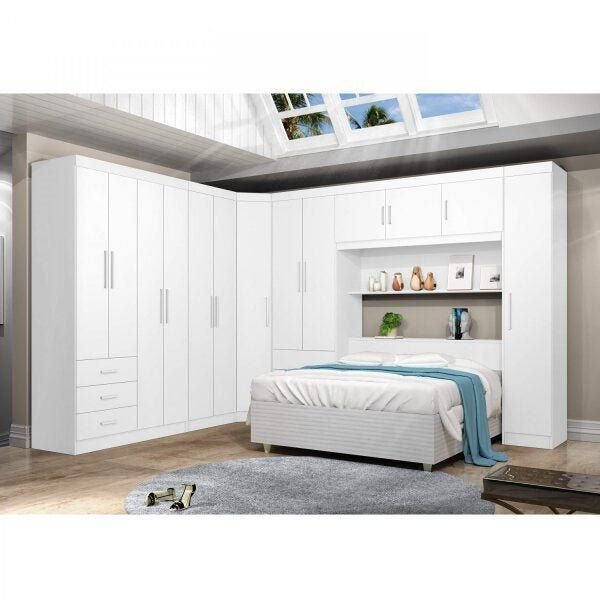 Guarda-Roupa Modulado 1 Porta Cancun Yescasa Branco | MadeiraMadeira