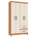 Ver imagem 1 de Guarda-Roupa Lisboa 4 Portas 2 Gavetas Cinamomo/Off White