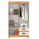 Ver imagem 4 de Guarda-Roupa Lisboa 4 Portas 2 Gavetas Cinamomo/Off White