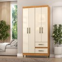 Ver imagem 2 de Guarda-Roupa Lisboa 4 Portas 2 Gavetas Cinamomo/Off White