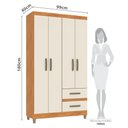 Ver imagem 3 de Guarda-Roupa Lisboa 4 Portas 2 Gavetas Cinamomo/Off White