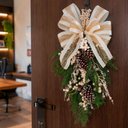Ver imagem 2 de Guirlanda Natal Enfeite Glitter Decoração Porta Parede 55cm