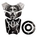 Ver imagem 1 de Kit Adesivo Protetor Tanque e Bocal Moto Yamaha Jesus Preto