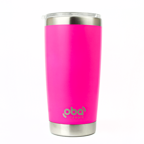 Copo Térmico Aço Inox  Com Tampa e Abridor De Garrafas 591 Ml Oba Térmic Neon Brilha no Escuro