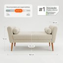 Ver imagem 3 de Puff Recamier Estofado para Quarto Itália 160cm com Pés Palito Bouclê Bege - Desk Design