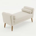 Ver imagem 2 de Puff Recamier Estofado para Quarto Itália 160cm com Pés Palito Bouclê Bege - Desk Design