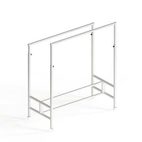 Arara de Roupas com Rodinhas em Silicone para Loja Modelo Quadrada Dupla Comac