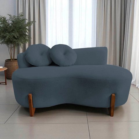 Namoradeira Sofá Feijão Lounge Orgânica Bouclé Cinza