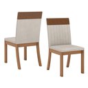 Ver imagem 6 de Conjunto Sala de Jantar Layla Majestic 4 Lugares Tampo MDF Cadeiras Estofadas Caramelo 120cm Casa