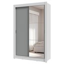 Ver imagem 3 de Guarda-roupa Solteiro 2 Portas de Correr com Espelho 4 Gavetas Branco/cinza Vivare Plus Madesa