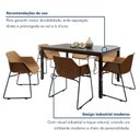 Ver imagem 6 de Conjunto Sala de Jantar 6 Lugares Retangular Tampo MDF 160x85cm Mesa Smart com Cadeiras Lodelô Preto/Pinus