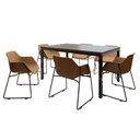 Ver imagem 2 de Conjunto Sala de Jantar 6 Lugares Retangular Tampo MDF 160x85cm Mesa Smart com Cadeiras Lodelô Preto/Pinus