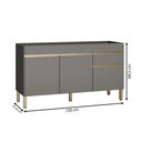 Ver imagem 3 de Balcão de Cozinha para Pia 150 Cm Line 3 Portas 1 Gaveta Gris - Kits Paraná