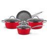 Conjunto de Panelas com Revestimento Cerâmico Granito 4 Peças Antiaderente Vermelho Mta - 1