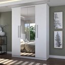 Ver imagem 1 de Guarda-Roupa Casal 4 Portas 2 Espelhos 974E2P Branco