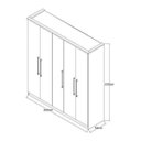 Ver imagem 3 de Guarda-Roupa Casal 5 Portas com Espelho 975E1P Branco