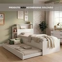 Ver imagem 3 de Cama Solteiro Isa com Gavetas e Cama Auxiliar para Quarto Infantil Juvenil e Dormitório - Branco