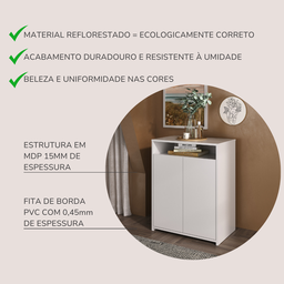 Armário para Escritório Baixo 2 Portas 2 Prateleiras Cool  - 15