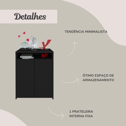 Armário para Escritório Baixo 2 Portas 2 Prateleiras Cool  - 17
