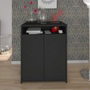 Ver imagem 1 de Armário para Escritório Baixo 2 Portas 2 Prateleiras Cool Preto Artany