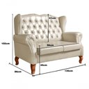 Ver imagem 3 de Conjunto Sofás Imperador 4 Lugares 135cm Bege Couro Sintético Bella Decor