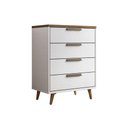 Ver imagem 4 de Cômoda Solteiro New Conect C/ 4 Gavetas Branco/jatoba - Santos Andirá