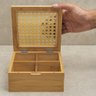 Caixa Organizadora de Bambu Oikos com Palha e 4 Divisórias Quadrada - 2