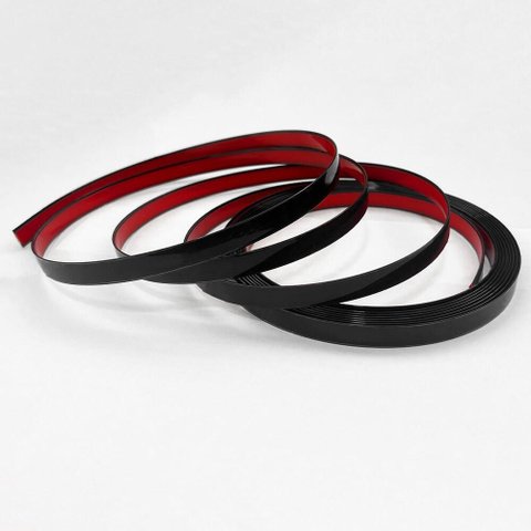 Fita Metalizada Auto Colante Pvc 11mm P Decoração de Móveis e Paredes Preto 5m