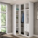Ver imagem 4 de Guarda-Roupa de Canto Reto 3 Portas com Espelho 100% MDF Moldure Yescasa