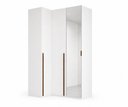 Ver imagem 2 de Guarda-Roupa de Canto Reto 3 Portas com Espelho 100% MDF Moldure Yescasa