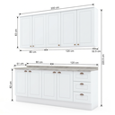 Ver imagem 3 de Cozinha Compacta Modulada 4 Peças 100% MDF 2 Armários Aéreos 2 Balcões com Tampo Branca/Calcare Emily