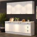 Ver imagem 1 de Cozinha Compacta Modulada 4 Peças Emily Espresso Móveis Branco/HP/Calcare