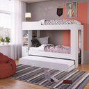Ver imagem 1 de Beliche com Cama Auxiliar em MDP 155,5cm x 240cm Branco