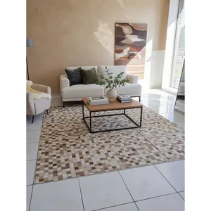 Tapete de Couro Quadriculado 2,00 X 1,50 M Champanhe