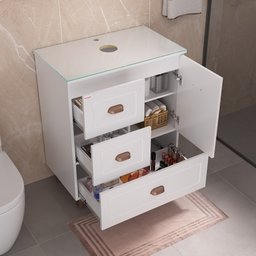 Gabinete para Banheiro Catarina 70cm com Pés - Fabribam Gabinetes - 2