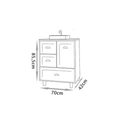 Gabinete para Banheiro Catarina 70cm com Pés - Fabribam Gabinetes - 3