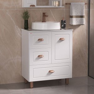 Gabinete para Banheiro Catarina 70cm com Pés - Fabribam Gabinetes