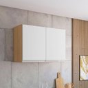 Ver imagem 2 de Armário Aéreo para Cozinha Andréia 2 Portas 80 Cm Branco Amendoa - Ajl