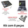 Kit Churrasco 8 Peças Preto Inox Antiaderente Fio de Navalha Original - 2