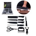 Ver imagem 1 de Kit Churrasco 8 Peças Preto Inox Antiaderente Fio de Navalha Original