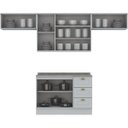 Ver imagem 4 de Cozinha Compacta Modulada 4 Peças com Duplo Aéreo Emily Espresso Móveis Branco/HP/Calcare