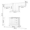 Ver imagem 3 de Cozinha Compacta Modulada 4 Peças 100% MDF 3 Armários Aéreos e Balcão com Tampo Branca/Calcare Emily