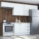 Ver imagem 1 de Cozinha Compacta Modulada 4 Peças com Duplo Aéreo Emily Espresso Móveis Branco/HP/Calcare